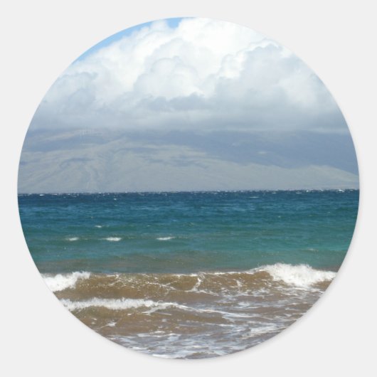 Ocean Waves Ronde Sticker (Voorkant)