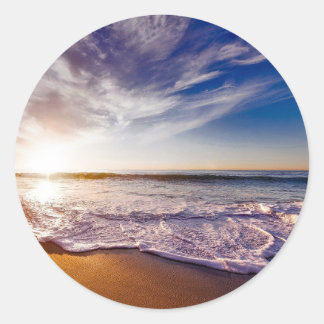 Ocean Waves Rust op het strand Ronde Sticker