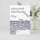 Ocean Waves Rustic Beach Wedding Carte RSVP (Debout devant)