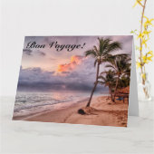 Ocean Waves Sandy Beach Sunset Kaart (Gele Bloem)