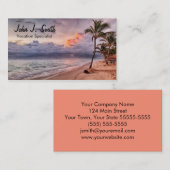Ocean Waves Sandy Beach Sunset Visitekaartje (Voorkant / Achterkant)