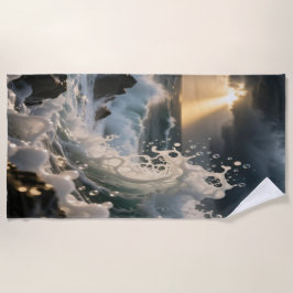Ocean Waves & Sea Foam Beach Towel Strandlaken