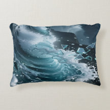 Ocean Waves & Sea Foam Throw Pillow Cover