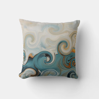 Ocean Waves Strand Blauwgroen Blauw Abstract 74 Kussen