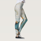Ocean Waves Strand Blauwgroen Blauw Abstract 74 Leggings (Rechts)