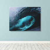 Ocean waves stretched canvas print (Insitu (Houten vloer))