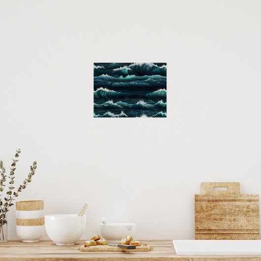Ocean Waves Tapestry Poster (Keuken)