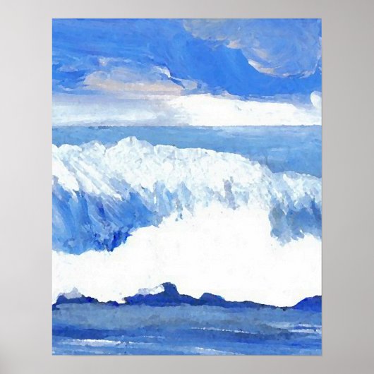 Ocean Waves Taste van het Zee Blue Decor Poster (Voorkant)