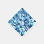 Ocean Waves | Teal Watercolor Aqua Blue Servet (Hoek)