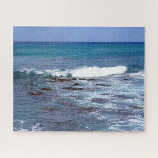 Ocean Waves Tegen de Rocks Jigsaw Puzzel (Horizontaal)
