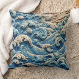 Ocean Waves Throw Pillow Kussen