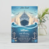 Ocean Waves Travel Anker Yacht 30e verjaardag Kaart (Staand voorkant)