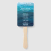 Ocean Waves Trouwprogramma Fan, Blauw Handwaaier (Achterkant)