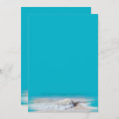 Ocean Waves Turquoise Blank Paper (Voorkant / Achterkant)