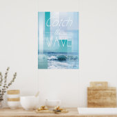 Ocean Waves - Vang de Golf | abstracte blauwvinton Poster (Keuken)