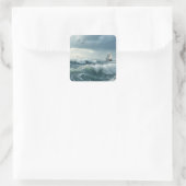 Ocean Waves Vierkante Sticker (Tas)