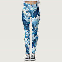 Ocean Waves Waterelement Leggings