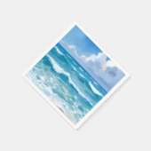 Ocean Waves Waterverf Beach Kustbruiloft Servet (Hoek)