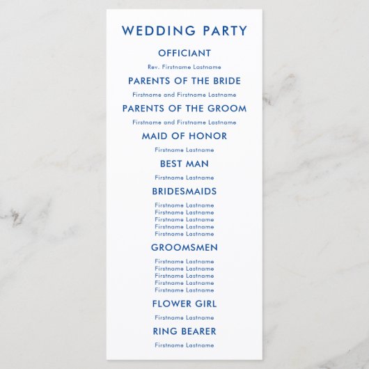 Ocean Waves Waterverf bruiloft programma, blauw Programma (Achterkant)