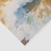 Ocean Waves Waterverf Strand Decoupage Tissuepapier (Detail)