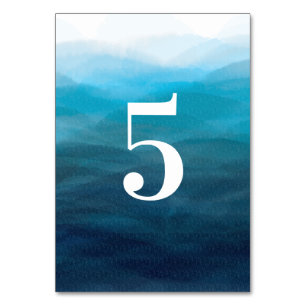 Ocean Waves Waterverf Trouwtafel Aantal Kaarten