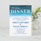 Ocean Waves Wedding Rehearsal Dinner Uitnodiging (Staand voorkant)