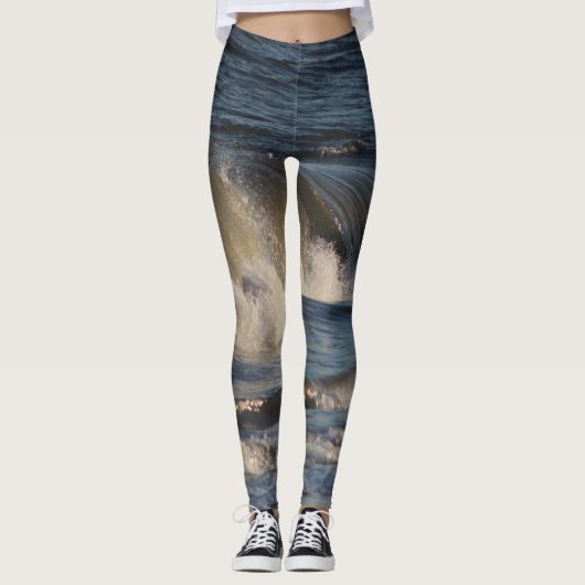 Ocean Waves Yoga Running Leggings (Voorkant)