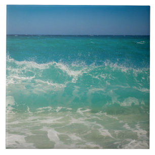 Ocean Waves Zee Coastal Aqua Nautical Beach Zee Tegeltje