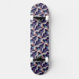 Ocean Waves Zee Japans Abstract Patroon Skateboard