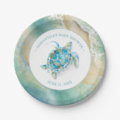 Ocean Waves Zee Turtle Baby shower Paper Bord (Voorkant)