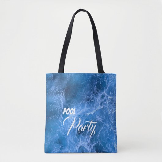 Ocean waves Zwembad Party blauw wit water aanpasse Draagtas (Voorkant)