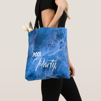 Ocean waves Zwembad Party blauw wit water aanpasse Draagtas