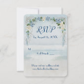 Ocean Wedding Flower Arch RSVP Kaart (Voorkant)