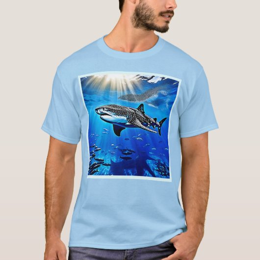Ocean Whale Shark Giant Zwemmen T-shirt (Voorkant)