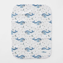 Ocean Whale Theme Nursery Nom Linge de bébé