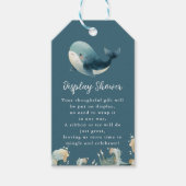 Ocean Whale Turquoise Display Baby Shower Cadeaulabel (Voorkant)