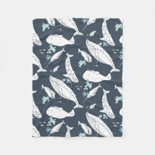 Ocean Whales Duvet door middel van dylwyld creativ Fleece Deken
