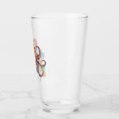 Ocean Whimsy: Kleurrijke Octopus Glas (Links)