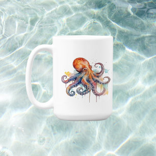 Ocean Whimsy: Kleurrijke Octopus Koffiemok
