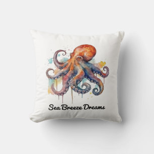 Ocean Whimsy: Kleurrijke Octopus Kussen