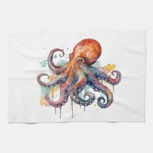 Ocean Whimsy: Kleurrijke Octopus Theedoek
