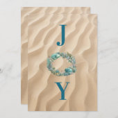 Ocean Wreath JOY kerstkaart (Voorkant / Achterkant)