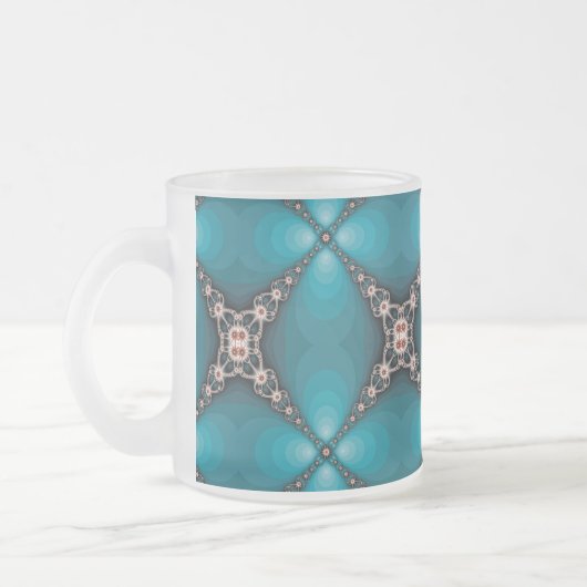 Ocean X Fractal - Turquoise - Mug givrée (Gauche)