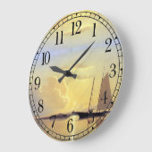 Ocean Yacht Voilier Voilier Bateau Mer Horloge mur (Angle)