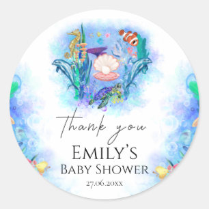 Ocean Zee Animals Colorful Baby shower Ronde Sticker