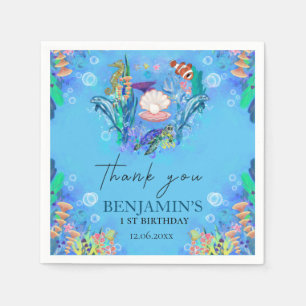 Ocean Zee Animals Wild One Birthday Napkins Servet
