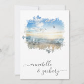 ** Ocean Zee Artistic RSVP - Strand QR AR7 Huwelij Kaart (Voorkant)