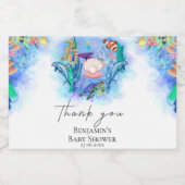 Ocean Zee Baby Animals kleurig Sparkling Wijnetiket (Enkel label)