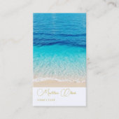 Ocean Zee Beach Travel Spa Blauw Goud Stijlvol Visitekaartje (Voorkant)