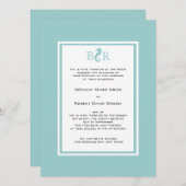 Ocean Zee horse Monogram Wedding Kaart (Voorkant / Achterkant)